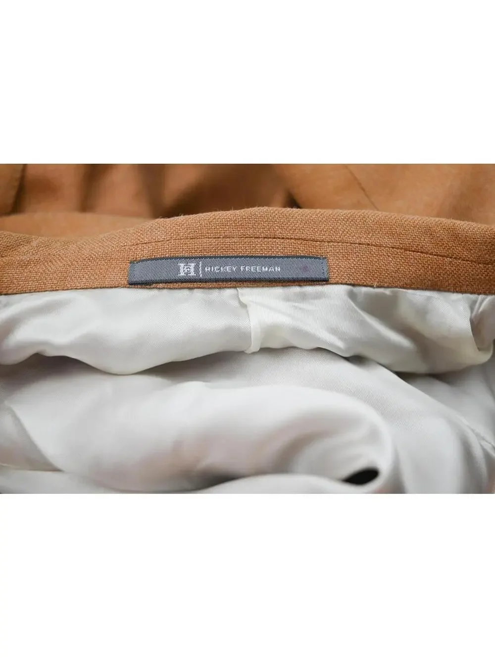 Hickey Freeman Silk & Wool Cinnamon Sport Coat Blazer Nieman 46L Athletic Fit